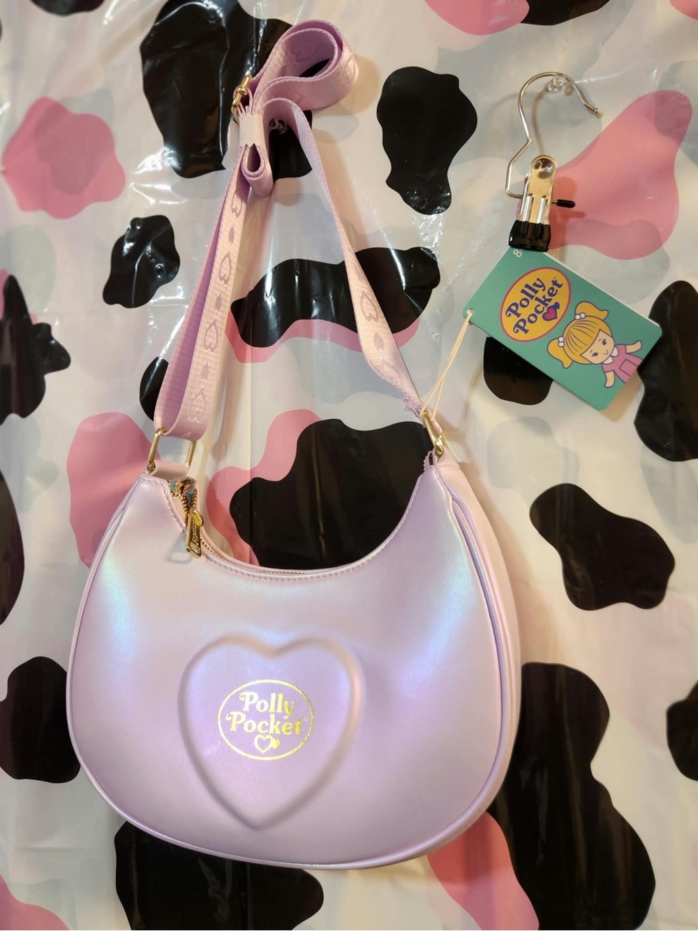 Loungefly Polly Pocket Iridescent Lavender Heart Crossbody